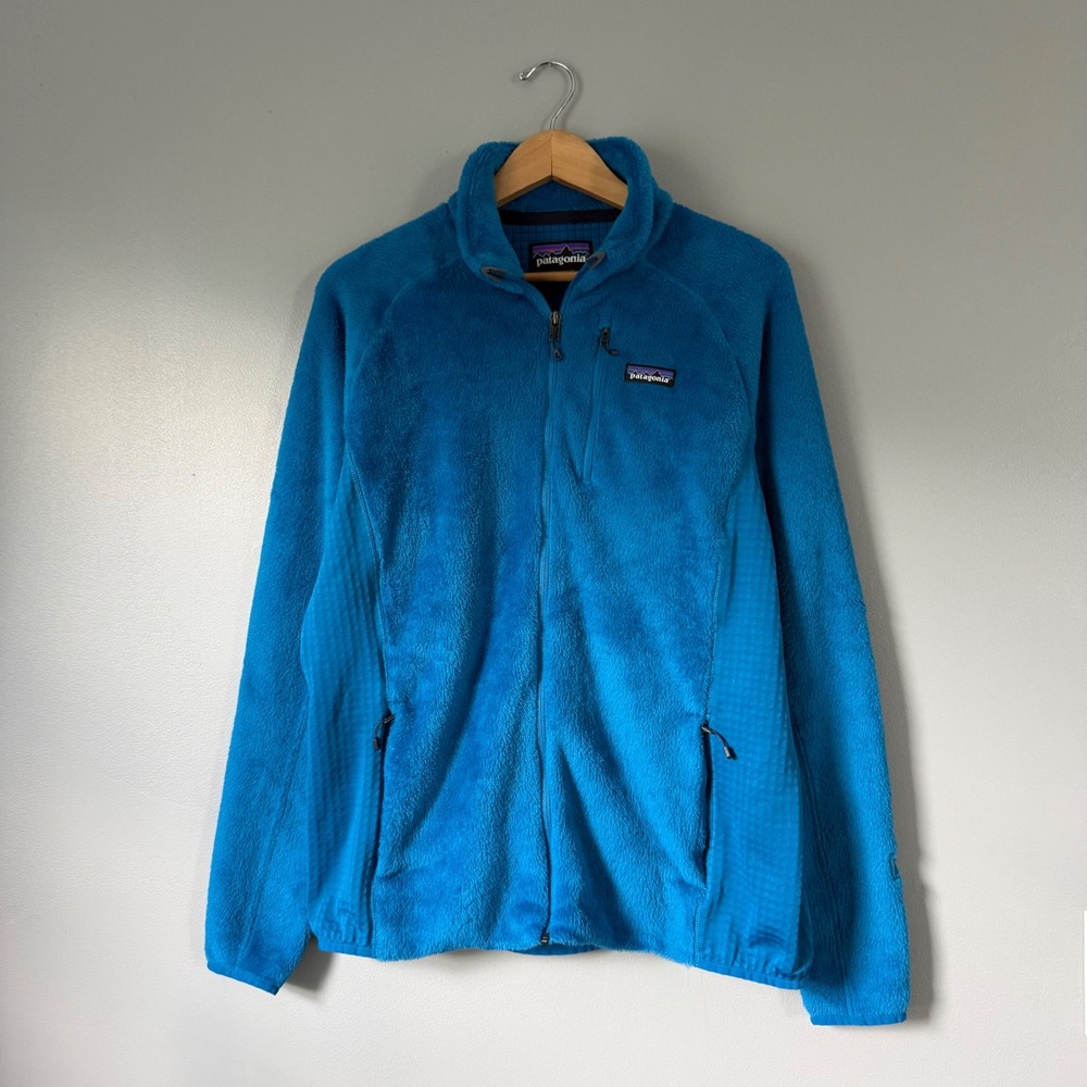 Vintage Blue Polartec Thermal Pro R2 Fleece Patagonia Full Zip Jacket Large